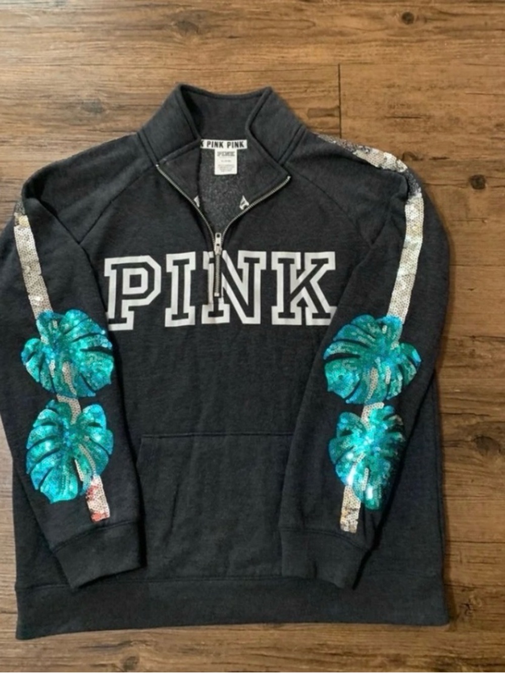 Victoria’s Secret Pink HTF palm bling sweatshirt : Large